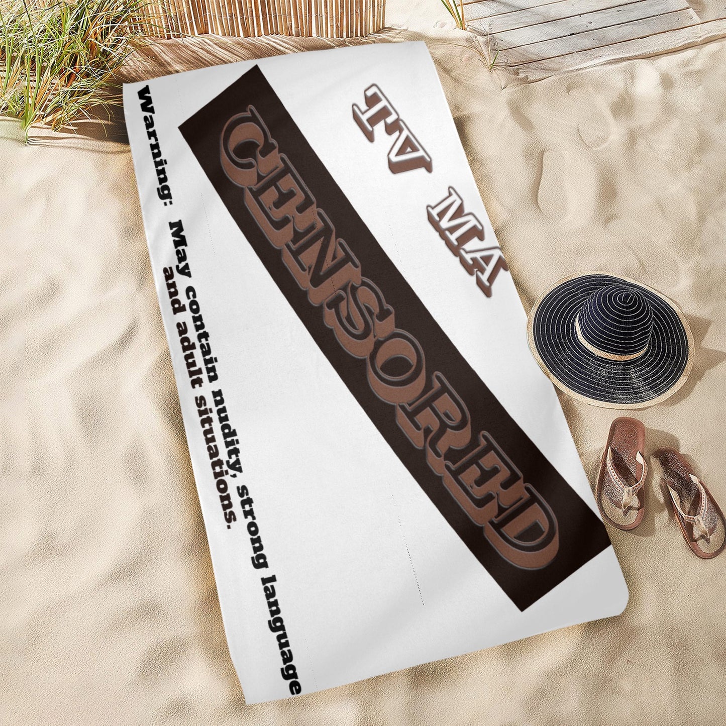 Censored Beach Towel Beach Towel 31"x71"(NEW)