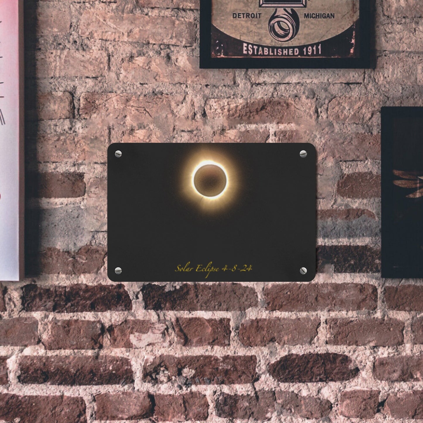 CENSORED SUN 2024 Solar Eclipse Metal Sign 12"x8"
