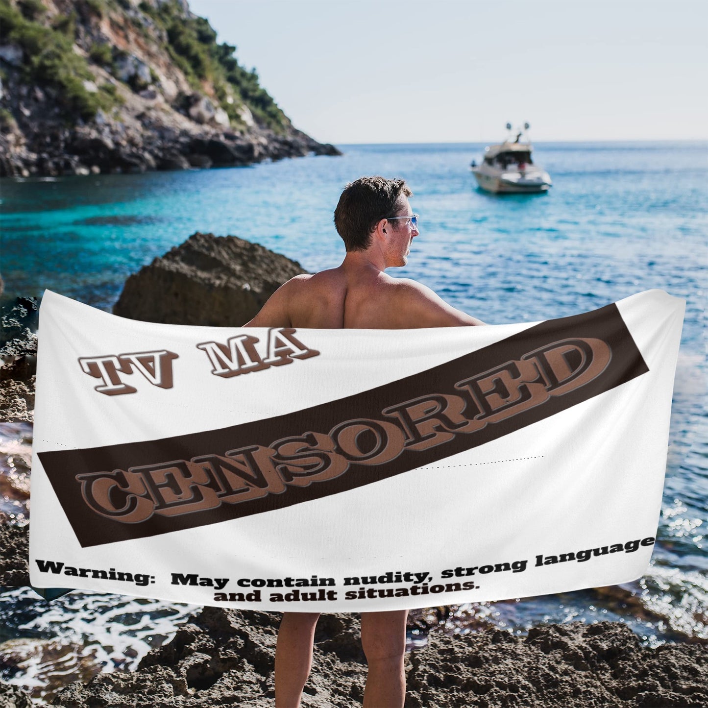 Censored Beach Towel Beach Towel 31"x71"(NEW)